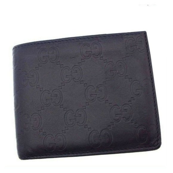 Gucci Bifold Guccissima Black Woman Authentic Used - Picture 1 of 5